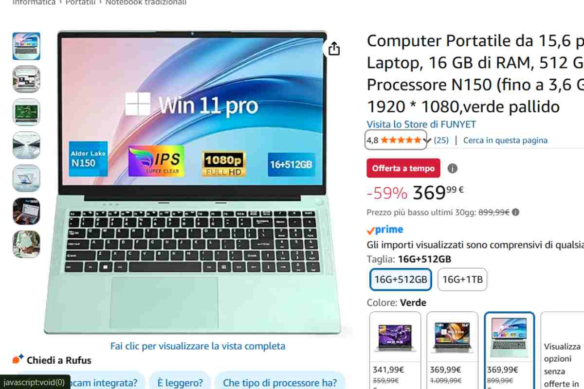 sconto pc amazon